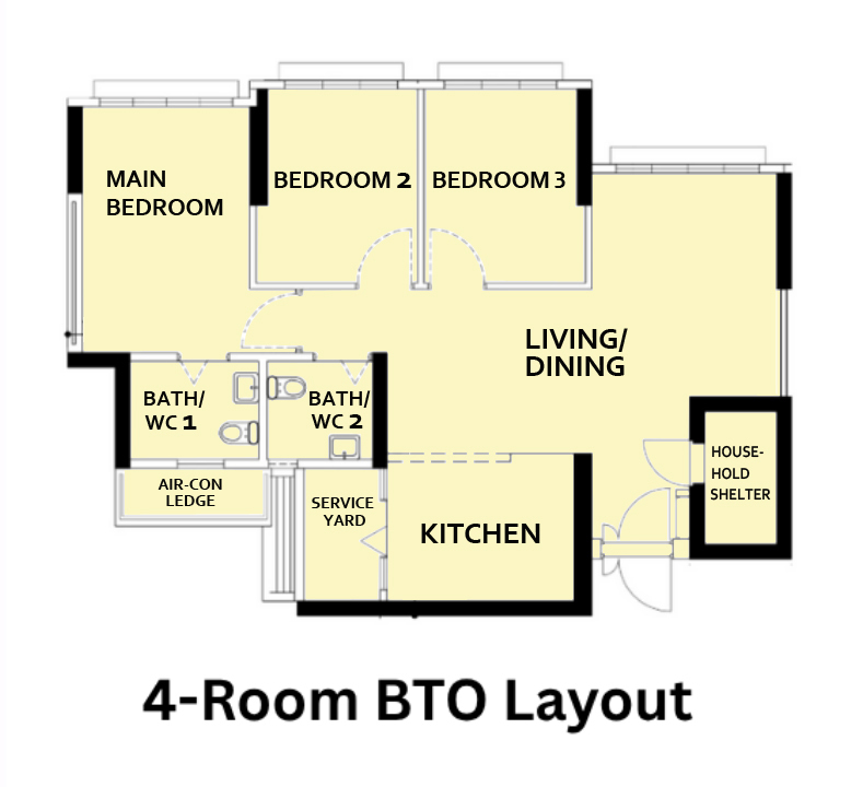 BTO 4 room floor plan BTO 4 room floor plan