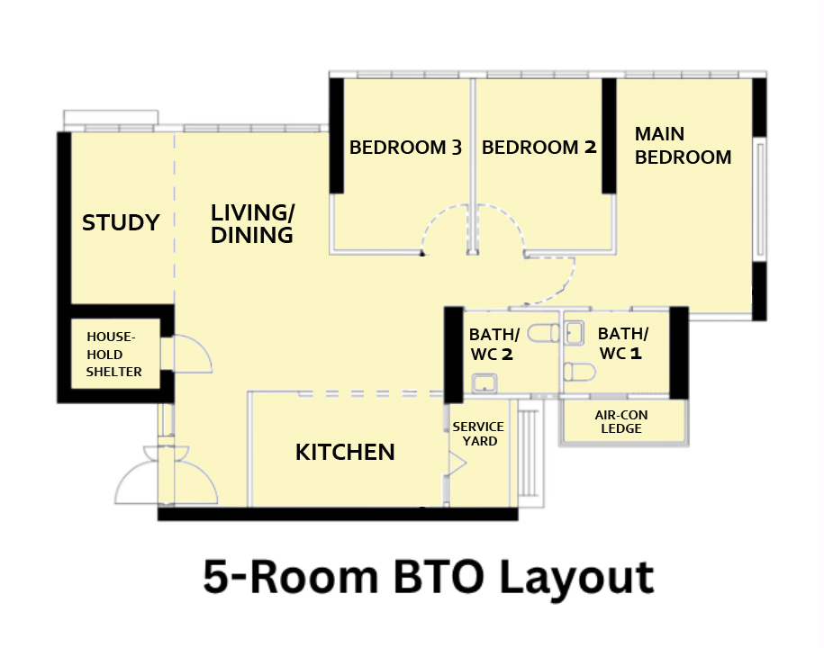 BTO 5 room floor plan BTO 5 room floor plan