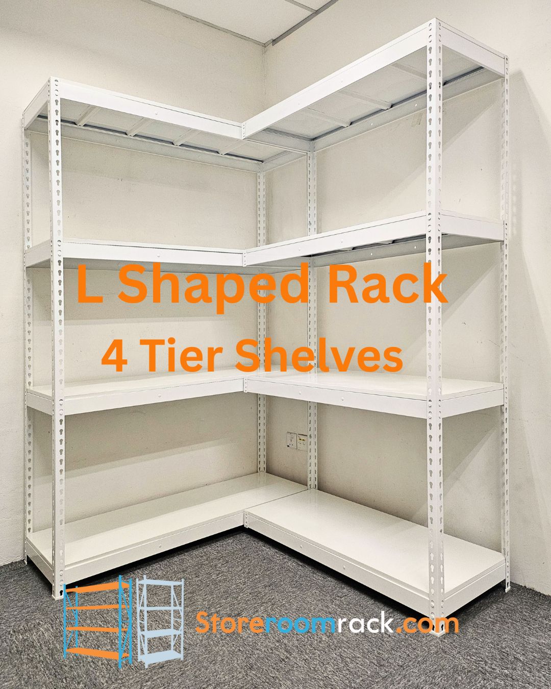 L Shaped 4 Tier Shelves