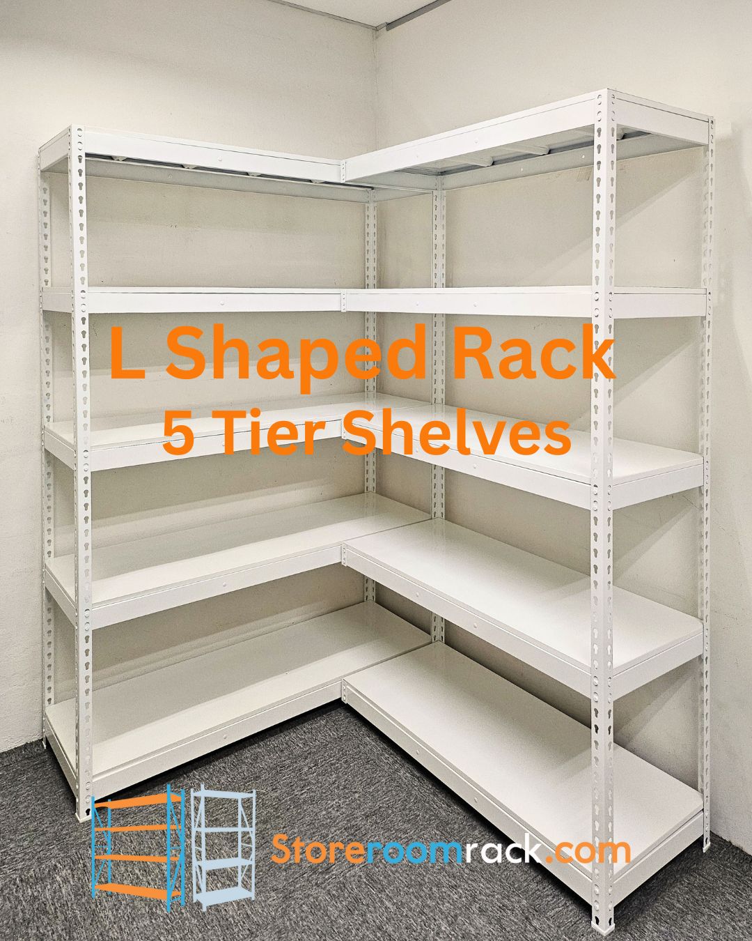 L Shaped 5 Tier Shelves