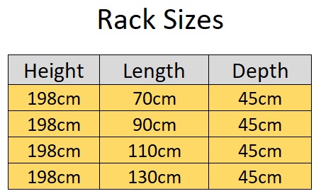 Storeroom Rack Sizes Storeroom Rack Sizes
